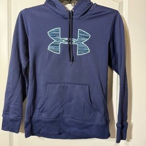 Under Armour Blue Hoodie with Light Blue Logo Size S/M